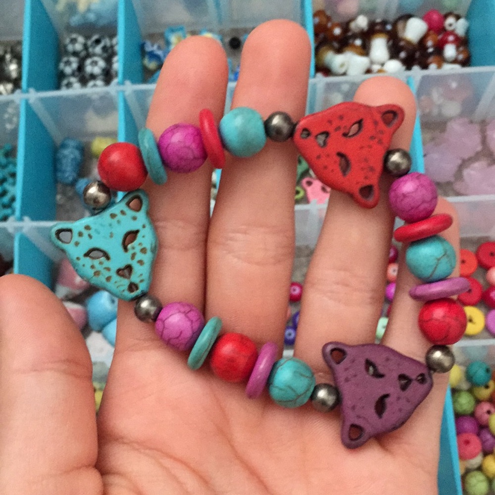 Bumble beads cheetah bracelet